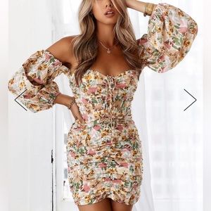 Hello Molly Sunrise Summer Floral Ruched Mini Dress